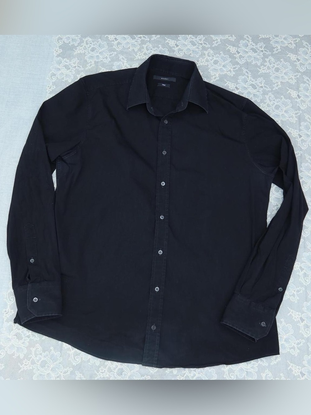 Gucci Black Long-Sleeve Button-Down Shirt